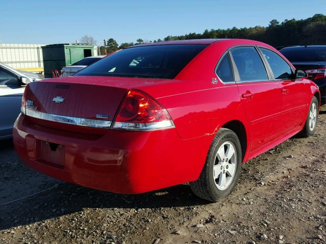 2G1WT57K491172807 - 2009 CHEVROLET IMPALA 1LT RED photo 4