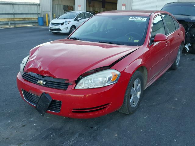 2G1WT57KX91270417 - 2009 CHEVROLET IMPALA 1LT RED photo 2