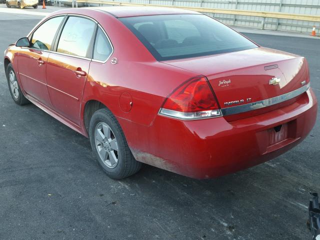 2G1WT57KX91270417 - 2009 CHEVROLET IMPALA 1LT RED photo 3