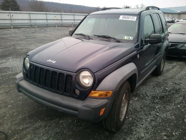 1J4GL48K07W536452 - 2007 JEEP LIBERTY SP BLUE photo 2