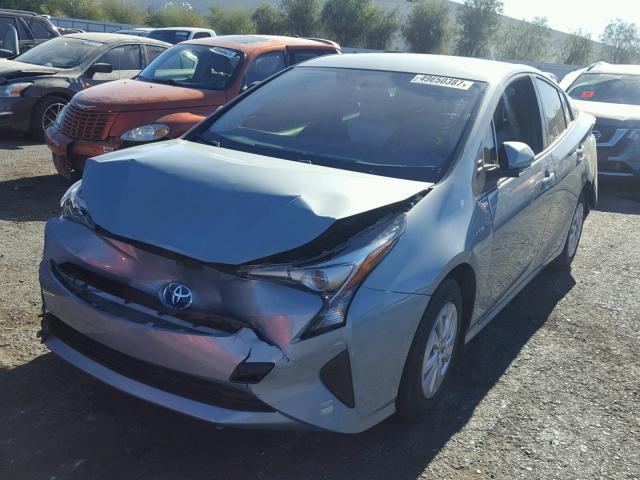 JTDKBRFUXG3522385 - 2016 TOYOTA PRIUS GREEN photo 2