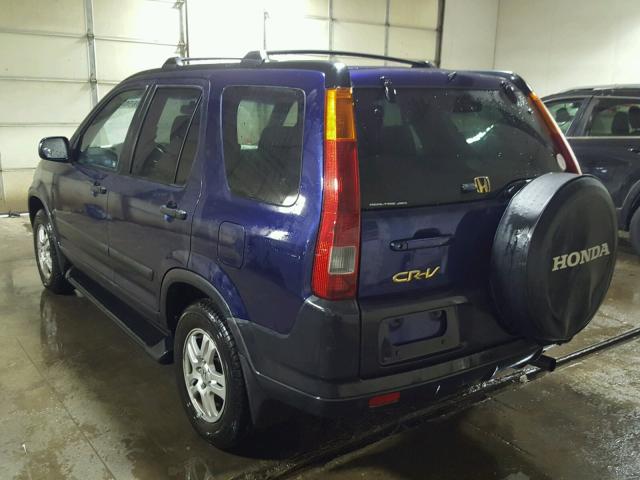 JHLRD78814C031053 - 2004 HONDA CR-V EX BLUE photo 3