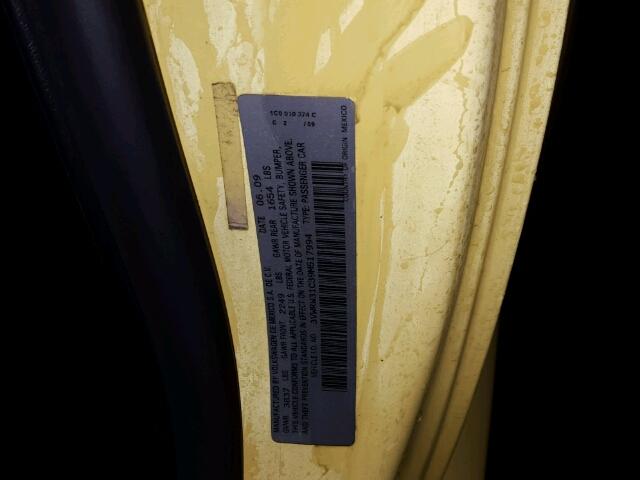 3VWRW31C39M517994 - 2009 VOLKSWAGEN NEW BEETLE 黄色 照片 10