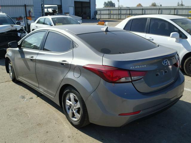 5NPDH4AE4EH460168 - 2014 HYUNDAI ELANTRA SE GRAY photo 3