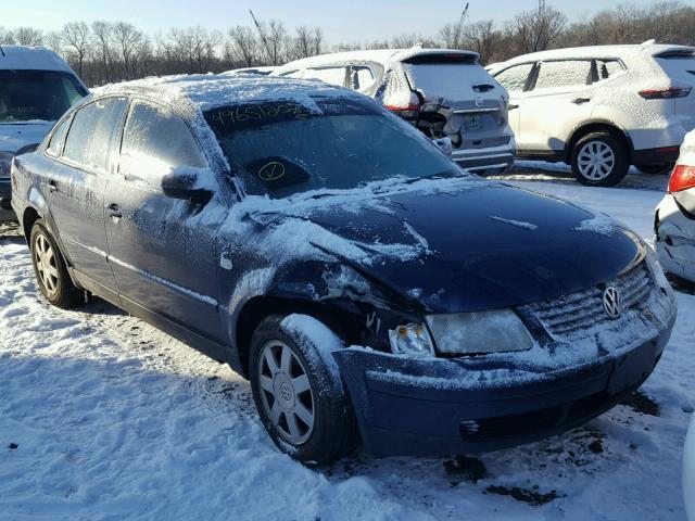 WVWAC63B51P011841 - 2001 VOLKSWAGEN PASSAT GLS BLUE photo 1