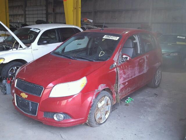 KL1TG66E29B313767 - 2009 CHEVROLET AVEO LT RED photo 2