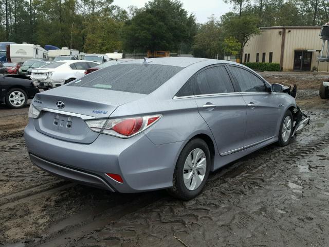 KMHEC4A44FA122607 - 2015 HYUNDAI SONATA HYB SILVER photo 4