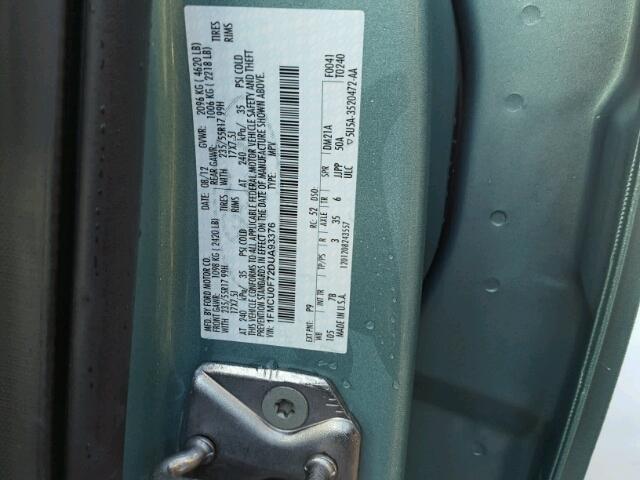 1FMCU0F72DUA93376 - 2013 FORD ESCAPE S BLUE photo 10