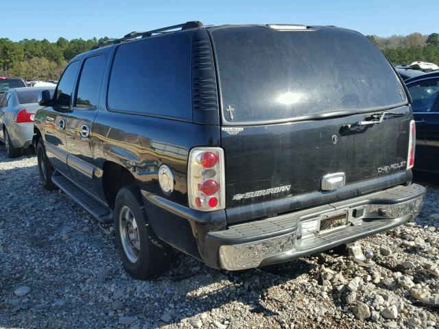 3GNEC16Z32G346333 - 2002 CHEVROLET SUBURBAN C BLACK photo 3