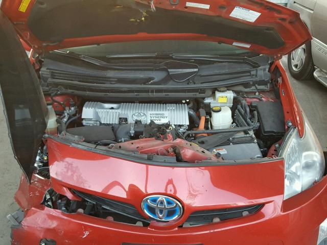 JTDKN3DU7A0113423 - 2010 TOYOTA PRIUS RED photo 7