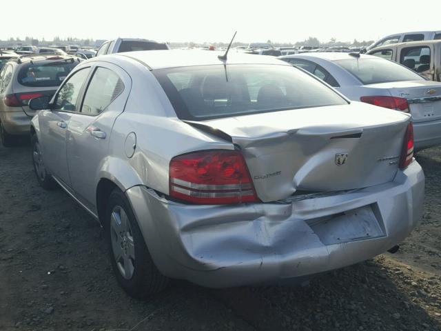 1B3CC4FB7AN152285 - 2010 DODGE AVENGER SX SILVER photo 3