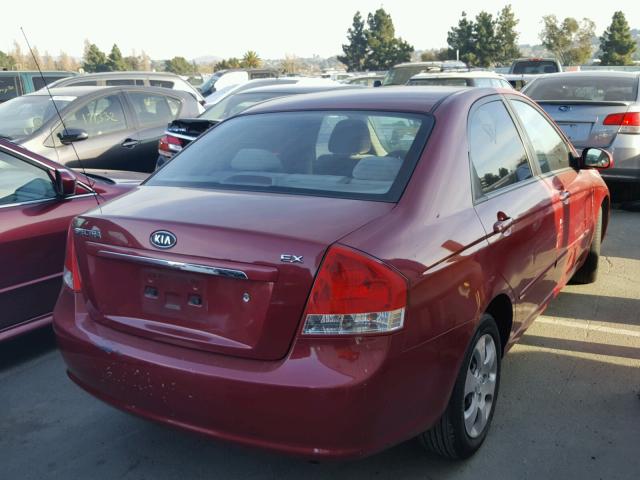 KNAFE122585530427 - 2008 KIA SPECTRA EX RED photo 4