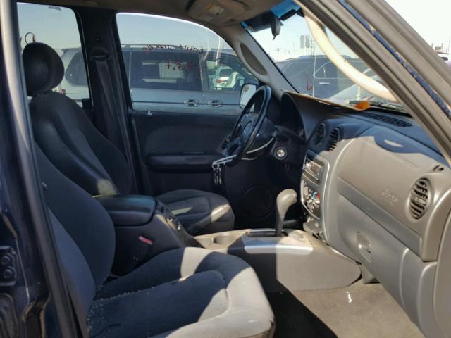 1J8GL58K02W214892 - 2002 JEEP LIBERTY LI BLUE photo 5