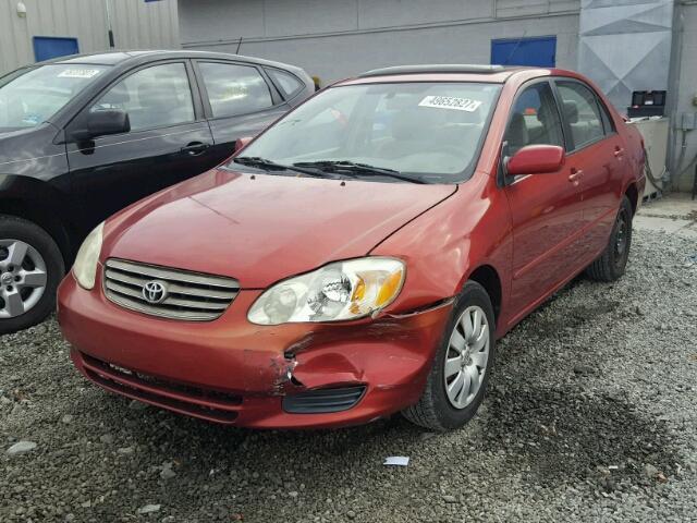 2T1BR38E13C118164 - 2003 TOYOTA COROLLA CE RED photo 2