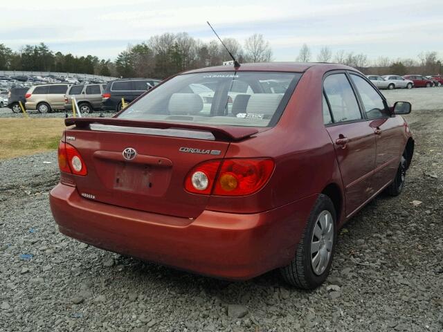 2T1BR38E13C118164 - 2003 TOYOTA COROLLA CE RED photo 4