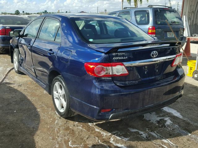 2T1BU4EE2CC902149 - 2012 TOYOTA COROLLA BA BLUE photo 3