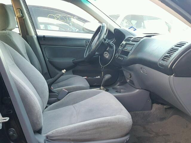 1HGES16551L063055 - 2001 HONDA CIVIC LX BLACK photo 5