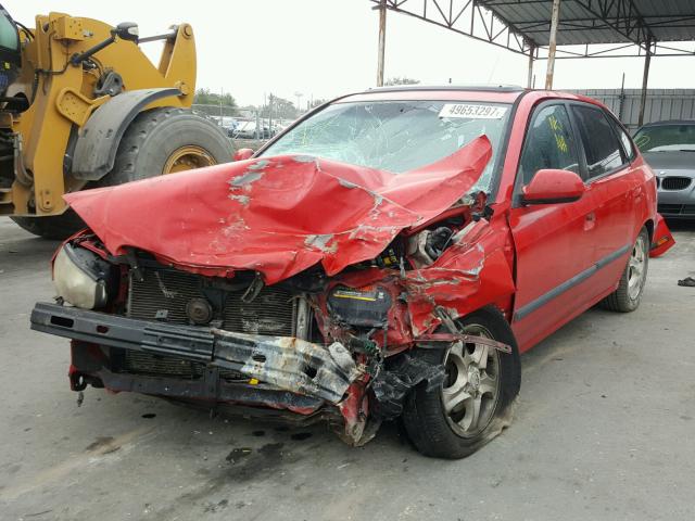 KMHDN55DX3U075700 - 2003 HYUNDAI ELANTRA GL RED photo 2