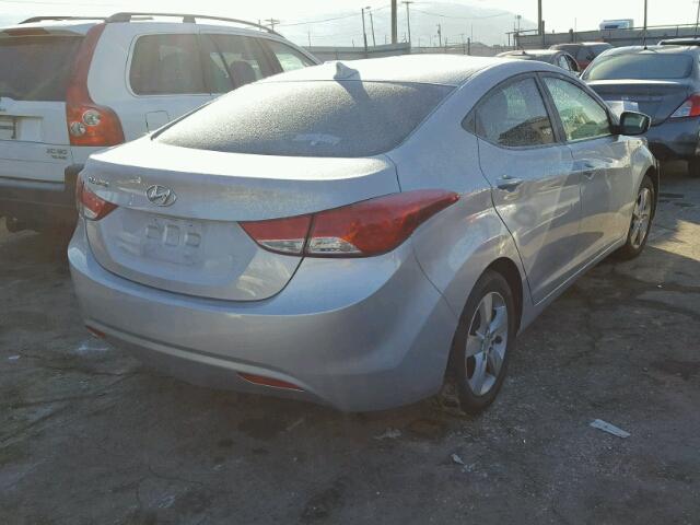 5NPDH4AE1CH096465 - 2012 HYUNDAI ELANTRA SILVER photo 4