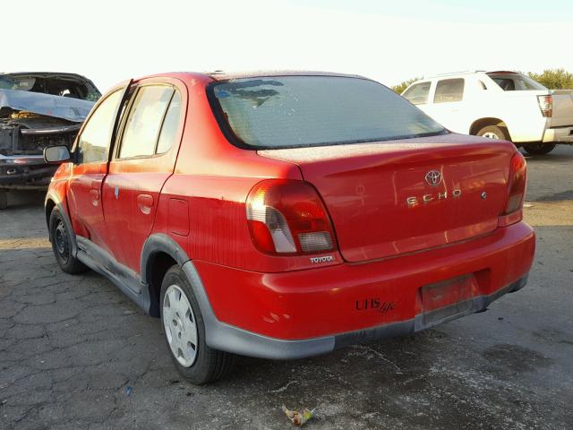 JTDBT123820252434 - 2002 TOYOTA ECHO RED photo 3