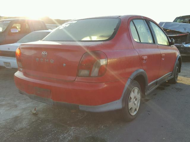 JTDBT123820252434 - 2002 TOYOTA ECHO RED photo 4