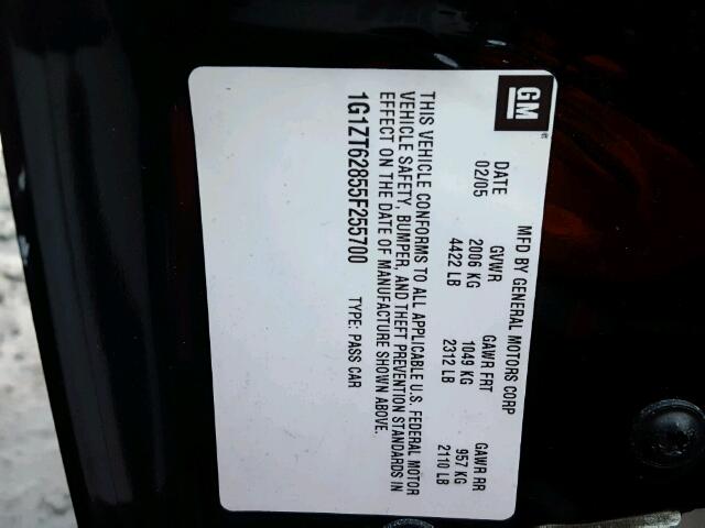 1G1ZT62855F255700 - 2005 CHEVROLET MALIBU MAX 黑色 照片 10