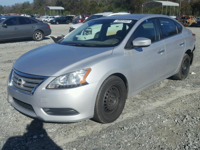 3N1AB7AP6DL741915 - 2013 NISSAN SENTRA S SILVER photo 2