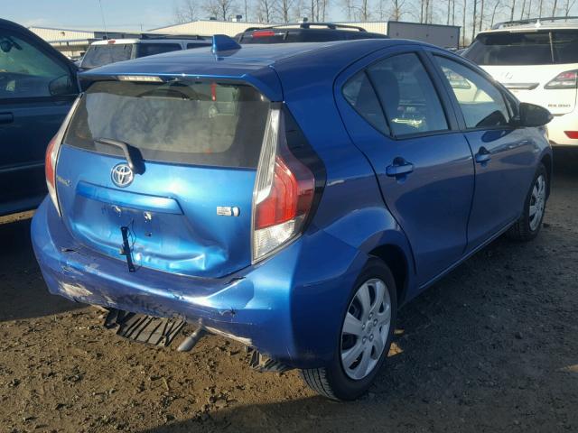 JTDKDTB34F1108503 - 2015 TOYOTA PRIUS C BLUE photo 4