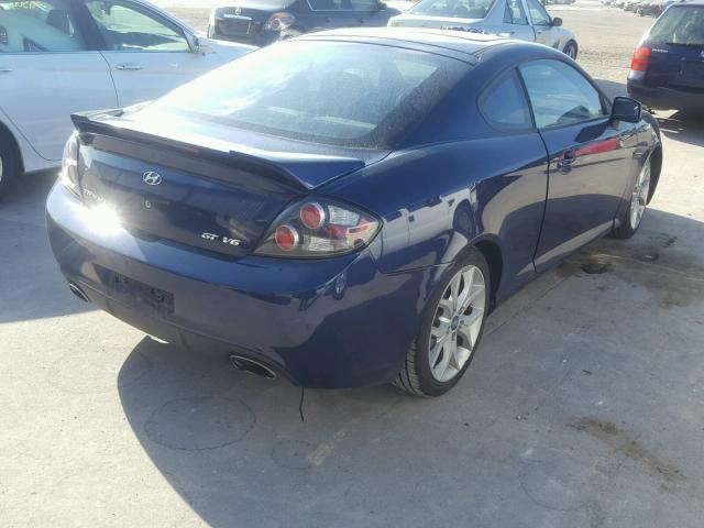 KMHHN66F57U260525 - 2007 HYUNDAI TIBURON GT BLUE photo 4