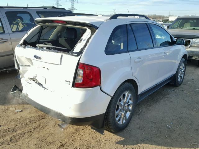 2FMDK3J91DBA10529 - 2013 FORD EDGE SEL WHITE photo 4