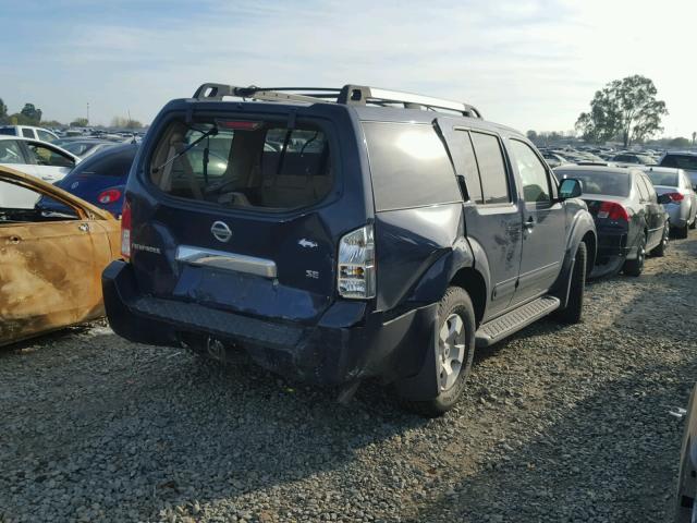 5N1AR18W56C647649 - 2006 NISSAN PATHFINDER BLUE photo 4