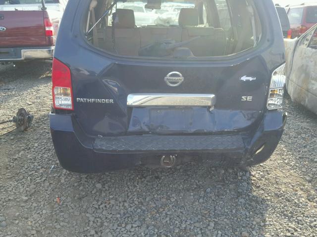 5N1AR18W56C647649 - 2006 NISSAN PATHFINDER BLUE photo 9