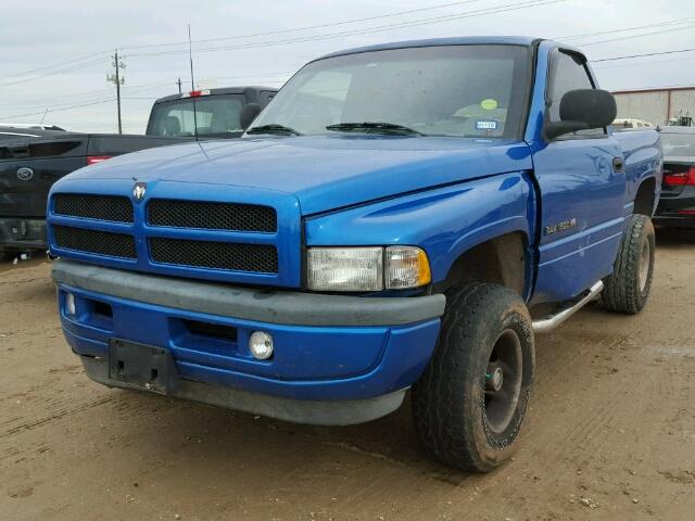 1B7HF16Z1WS718201 - 1998 DODGE RAM 1500 BLUE photo 2