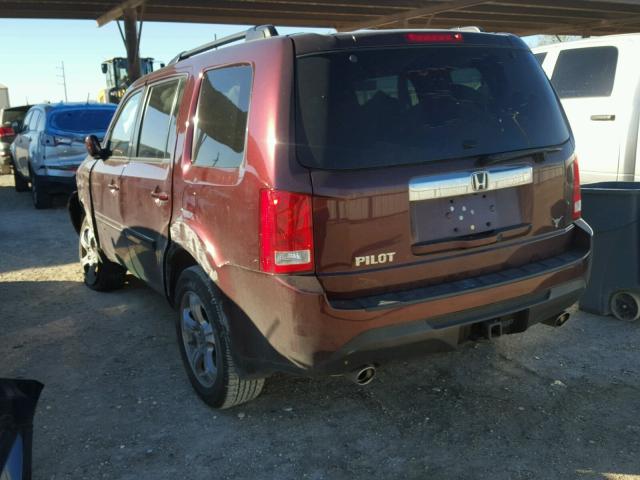 5FNYF3H55EB015718 - 2014 HONDA PILOT EXL BURGUNDY photo 3