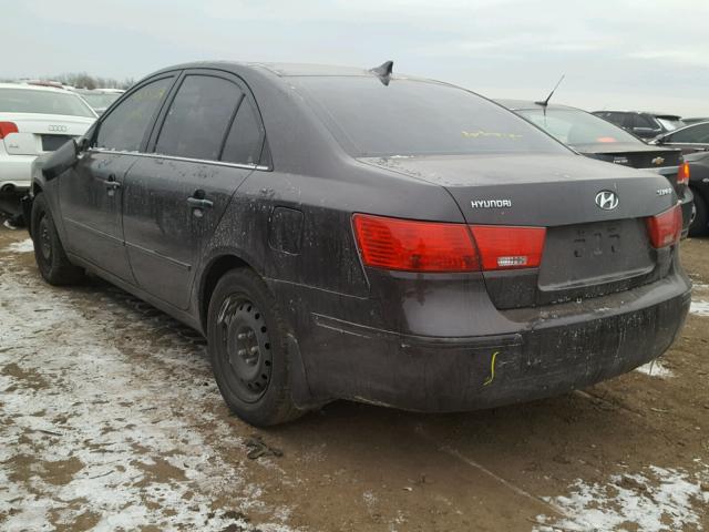 5NPET46C79H544193 - 2009 HYUNDAI SONATA GLS CHARCOAL photo 3