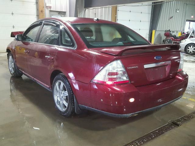 1FAHP28W58G123885 - 2008 FORD TAURUS LIM RED photo 3