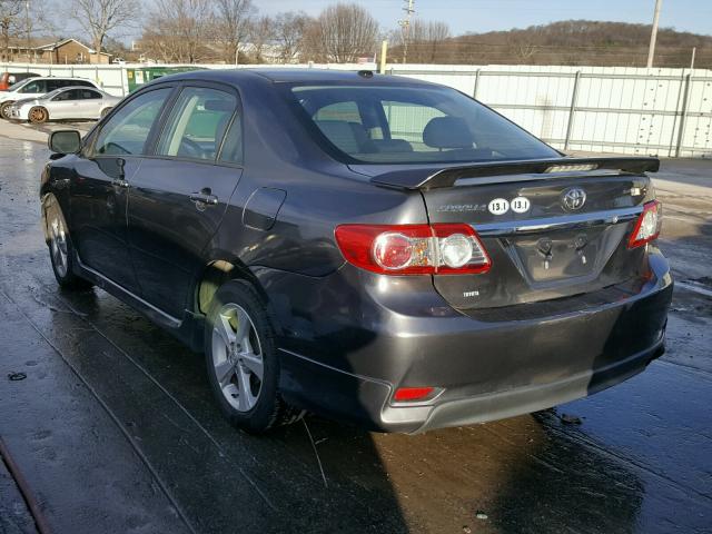 2T1BU4EE8BC702715 - 2011 TOYOTA COROLLA BA GRAY photo 3