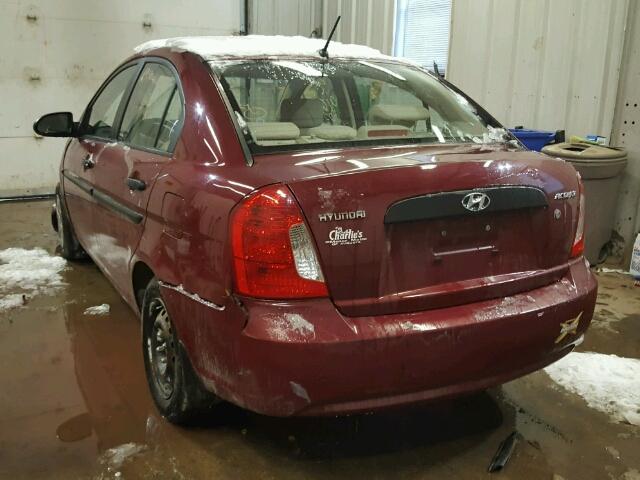 KMHCM46C09U314002 - 2009 HYUNDAI ACCENT GLS MAROON photo 3