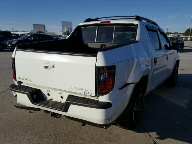 5FPYK1F75EB011311 - 2014 HONDA RIDGELINE WHITE photo 4