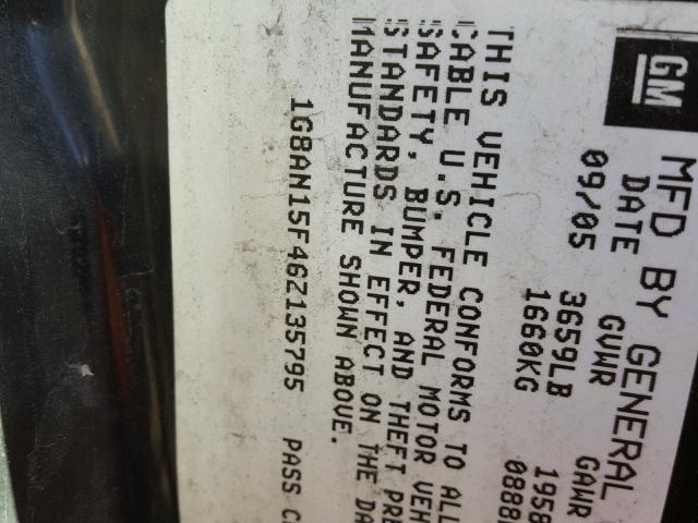 1G8AN15F46Z135795 - 2006 SATURN ION LEVEL RED photo 10