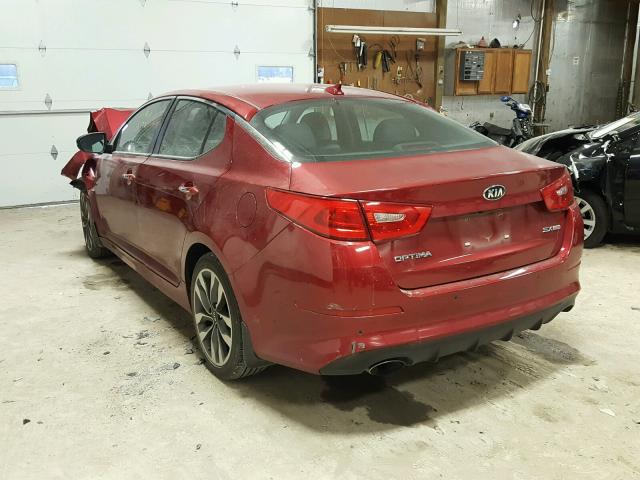 5XXGR4A71FG474053 - 2015 KIA OPTIMA SX RED photo 3