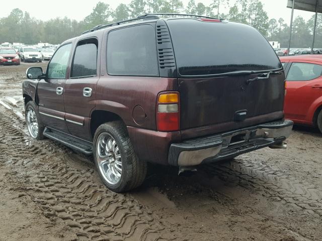 1GNEC13T31R145269 - 2001 CHEVROLET TAHOE C150 BURGUNDY photo 3