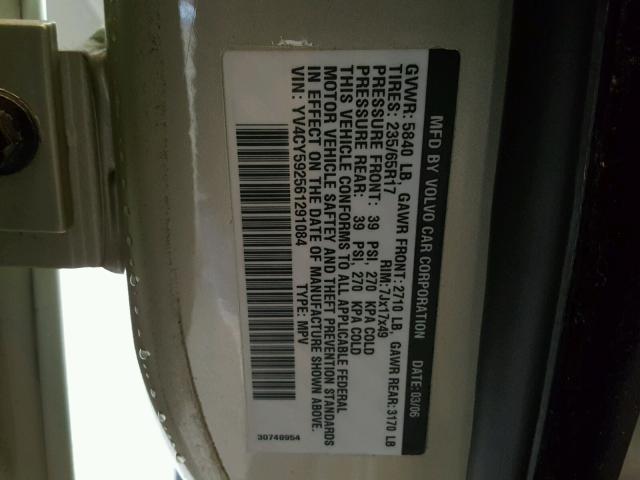 YV4CY592561291084 - 2006 VOLVO XC90 GOLD photo 10