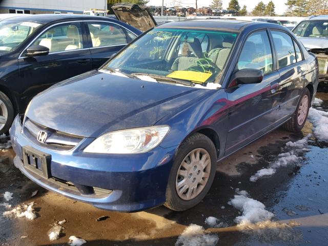 2HGES16544H604209 - 2004 HONDA CIVIC LX BLUE photo 2