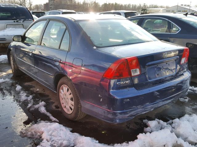 2HGES16544H604209 - 2004 HONDA CIVIC LX BLUE photo 3