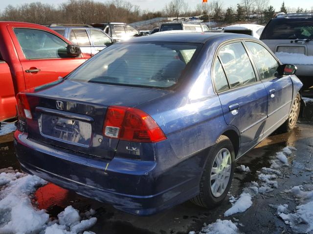 2HGES16544H604209 - 2004 HONDA CIVIC LX BLUE photo 4