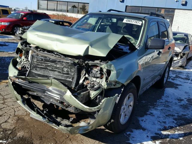 1FMCU49399KC04332 - 2009 FORD ESCAPE HYB GREEN photo 2