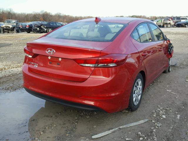 5NPD74LF3HH163910 - 2017 HYUNDAI ELANTRA SE RED photo 4