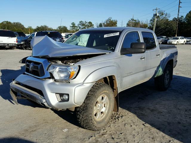 3TMLU4EN1DM120082 - 2013 TOYOTA TACOMA DOU SILVER photo 2