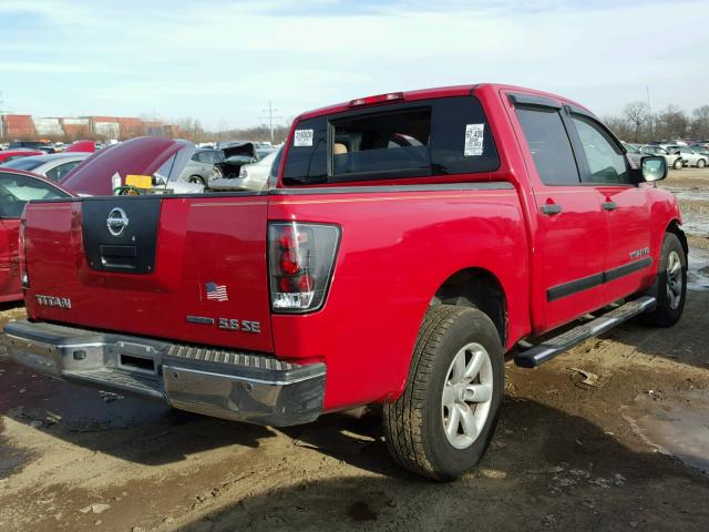 1N6BA07D48N347499 - 2008 NISSAN TITAN XE RED photo 4